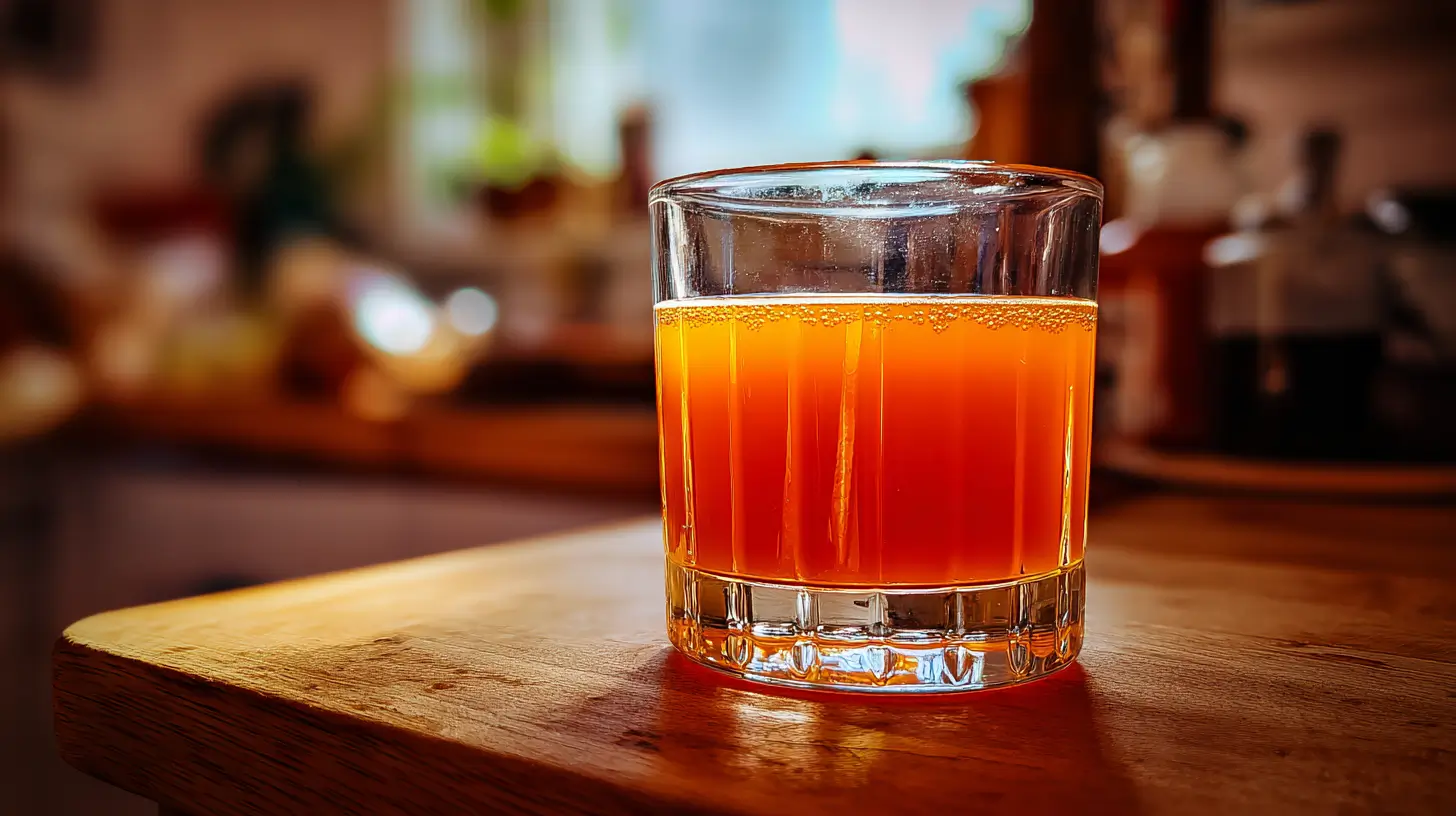 vinagre de manzana con Morosil en vaso mezcla natural