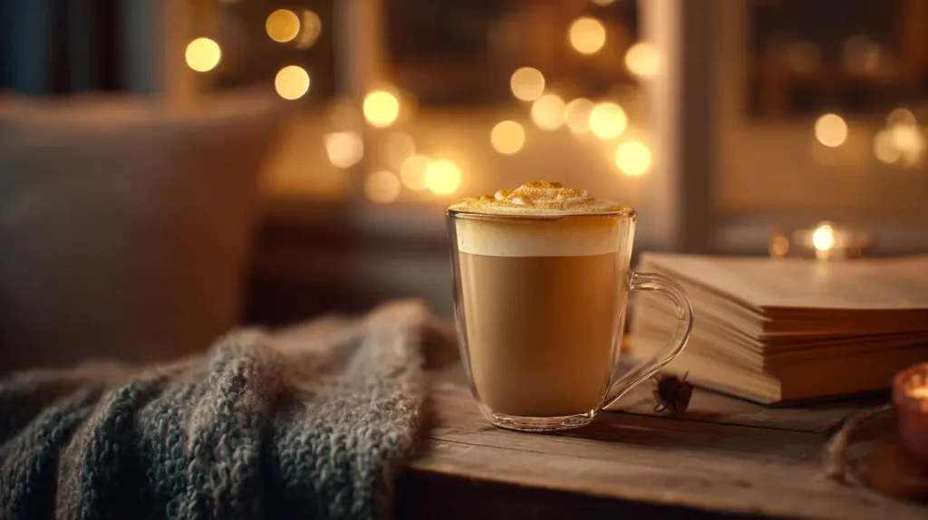 Curcuma latte como bebida caliente para la tarde o la noche