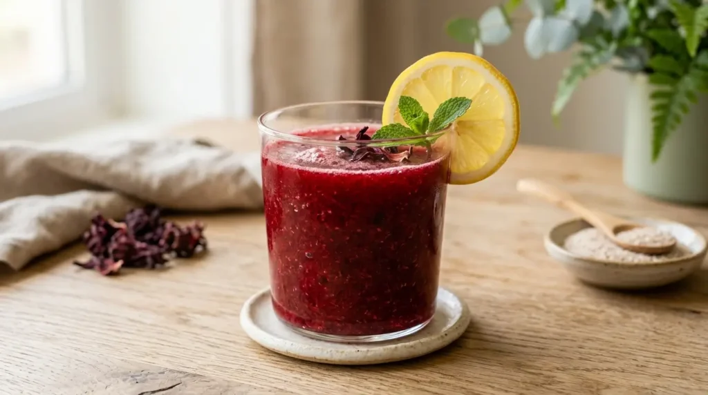 Bebida mounjaro casera con psyllium y jamaica