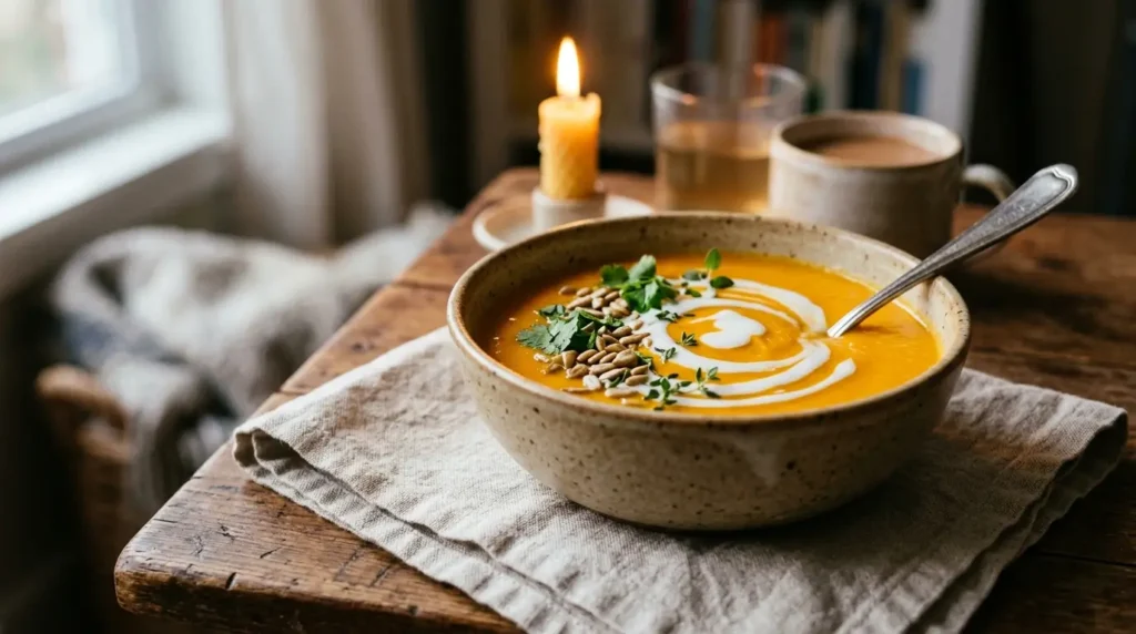 Cena saludable y ligera — crema de zanahoria con jengibre para toda la familia