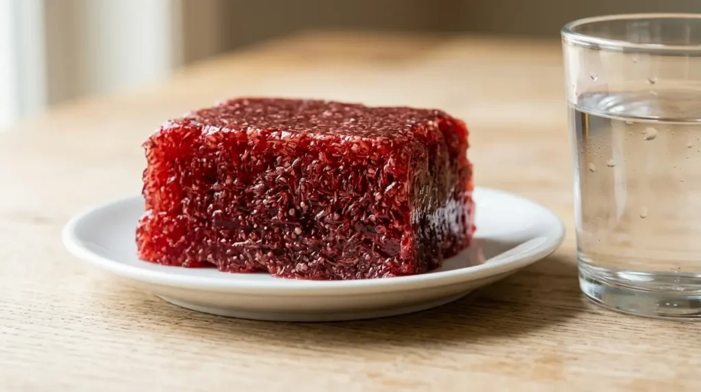 Gelatina con psyllium expandido mostrando el efecto saciante y de volumen en el estómago