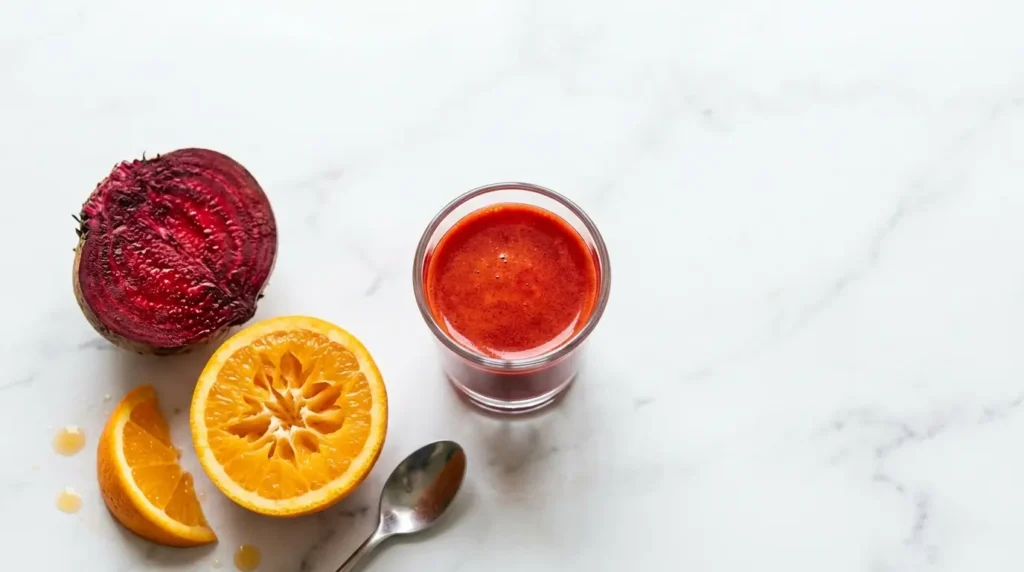 Shot energizante de remolacha y naranja para pre-entreno natural — receta casera