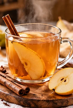 Té de pera y canela listo para servir